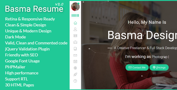 Basma Resume - Html Template